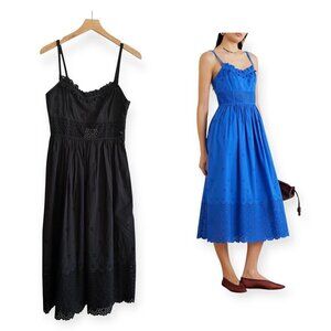 ULLA JOHNSON Celestia ‎ Midi Dress, Noir Black, Size 4, NWT
